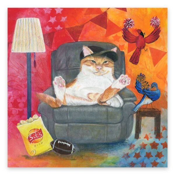 armchair-quarterback-cat-print Armchair Quarterback Cat – Art Print