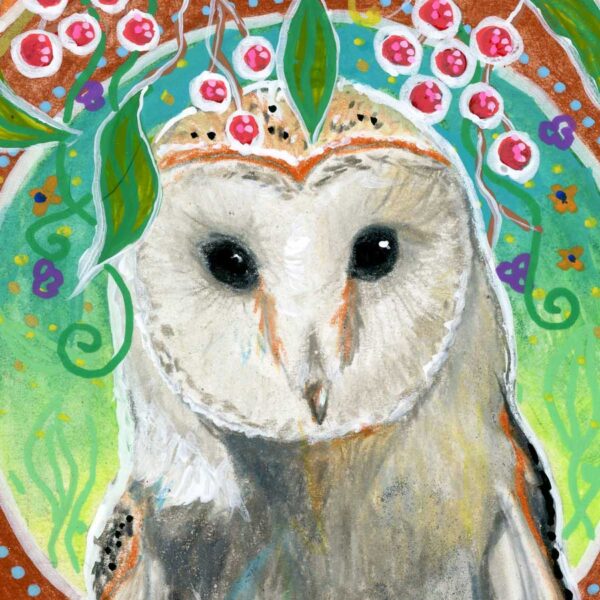 barn-owl-and-berries-close Barn Owl and Berries – Art Print