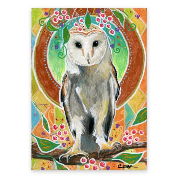 barn-owl-and-berries-print Barn Owl and Berries – Art Print