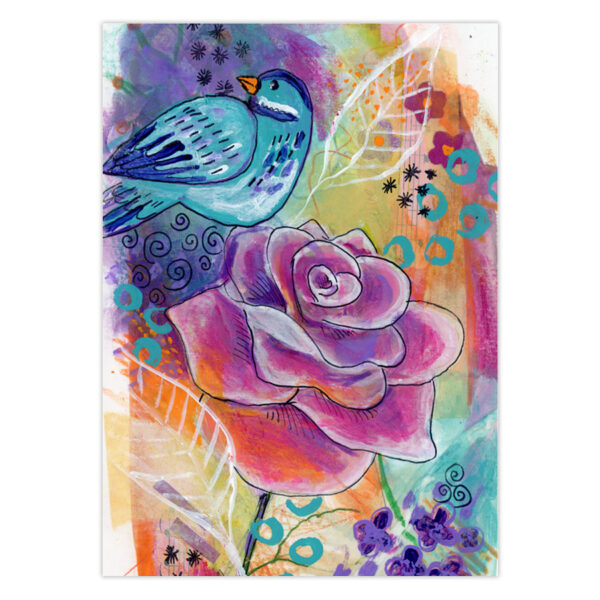 bird-on-a-rose Bird on Rose – Original Art