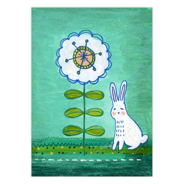 bunny-and-flower Bunny and Flower - Original Art