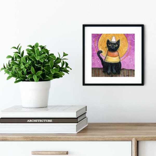 candy-corn-cat-wall Candy Corn Cat – Art Print