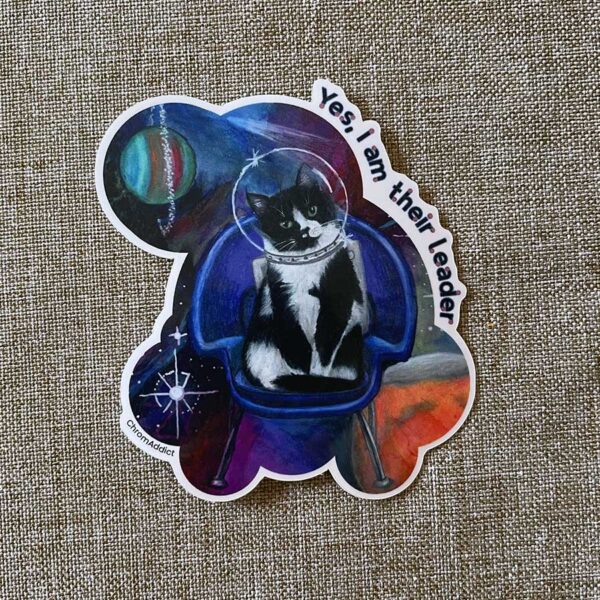 cat-leader2 Yes, I Am Their Leader Sticker