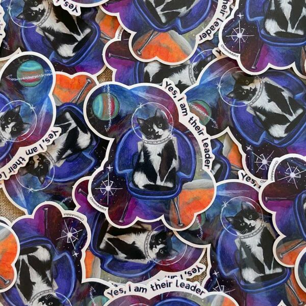 cat-leader5 Yes, I Am Their Leader Sticker