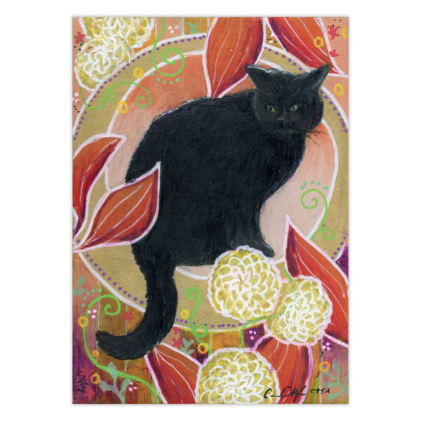 fall-black-cat Fall Black Cat – Original Art