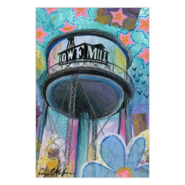 groovy-lowe-mill-watertower Groovy Lowe Mill Water Tower – Original Art