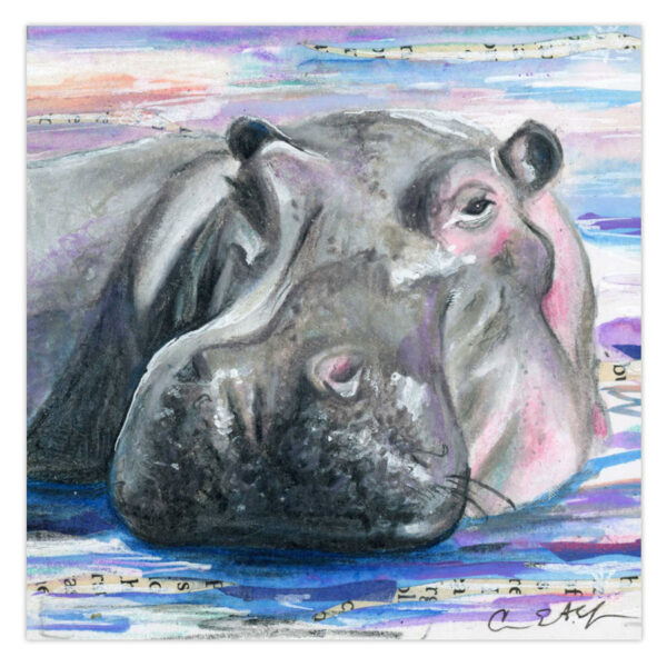 happy-hippo Happy Hippo – Original Art
