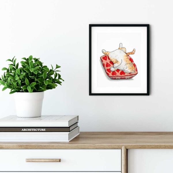 If You Love Me Let Me Sleep Cat on White – Art Print