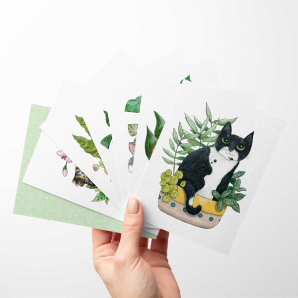 planted-cats1-hand Planted Cats Card Set 1